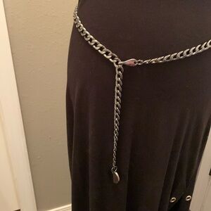 Pewter Color Ladies Chain Belt